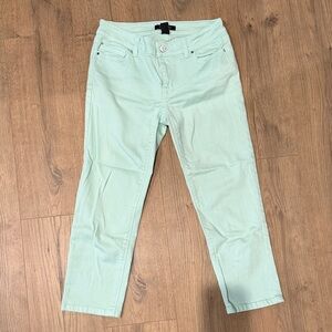 White House Black Market Light Green Ankle Jeans